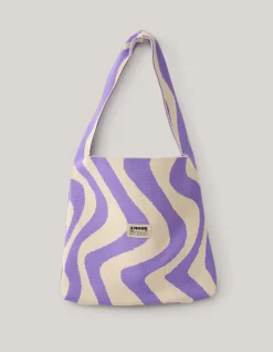 Knitted Tas Paars/Wit