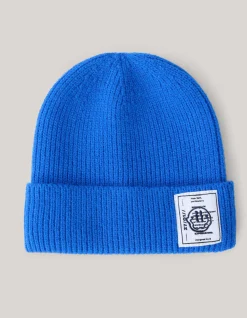 Label Beanie Blauw