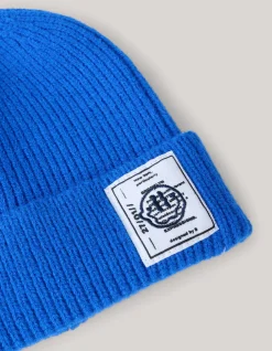Label Beanie Blauw