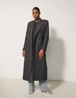 Lange Trenchcoat Donkergrijs By Fred
