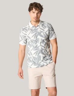 Leaf Print Polo Wit