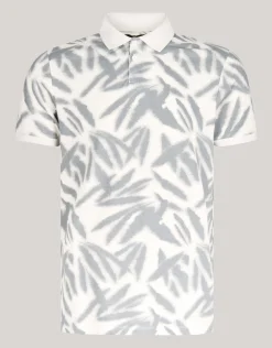 Leaf Print Polo Wit