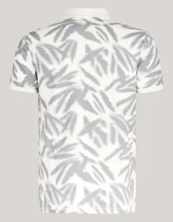Leaf Print Polo Wit
