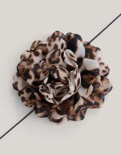 Leopard Corsage Ketting Bruin