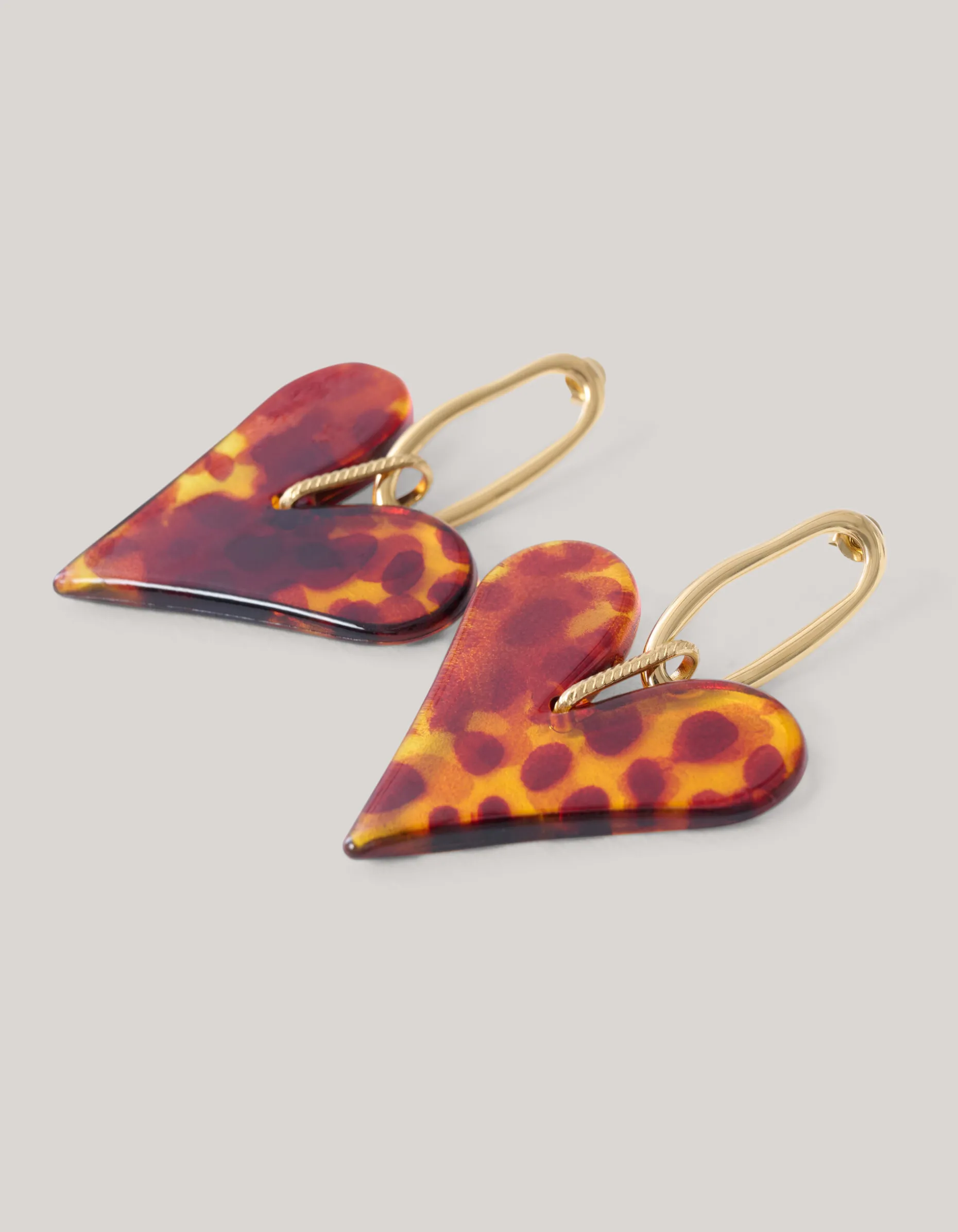 Leopard Heart Oorbellen Goud