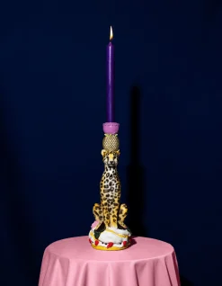 Leopard Kandelaar Roze By Fred