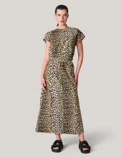 Leopard Poplin Cropped Top