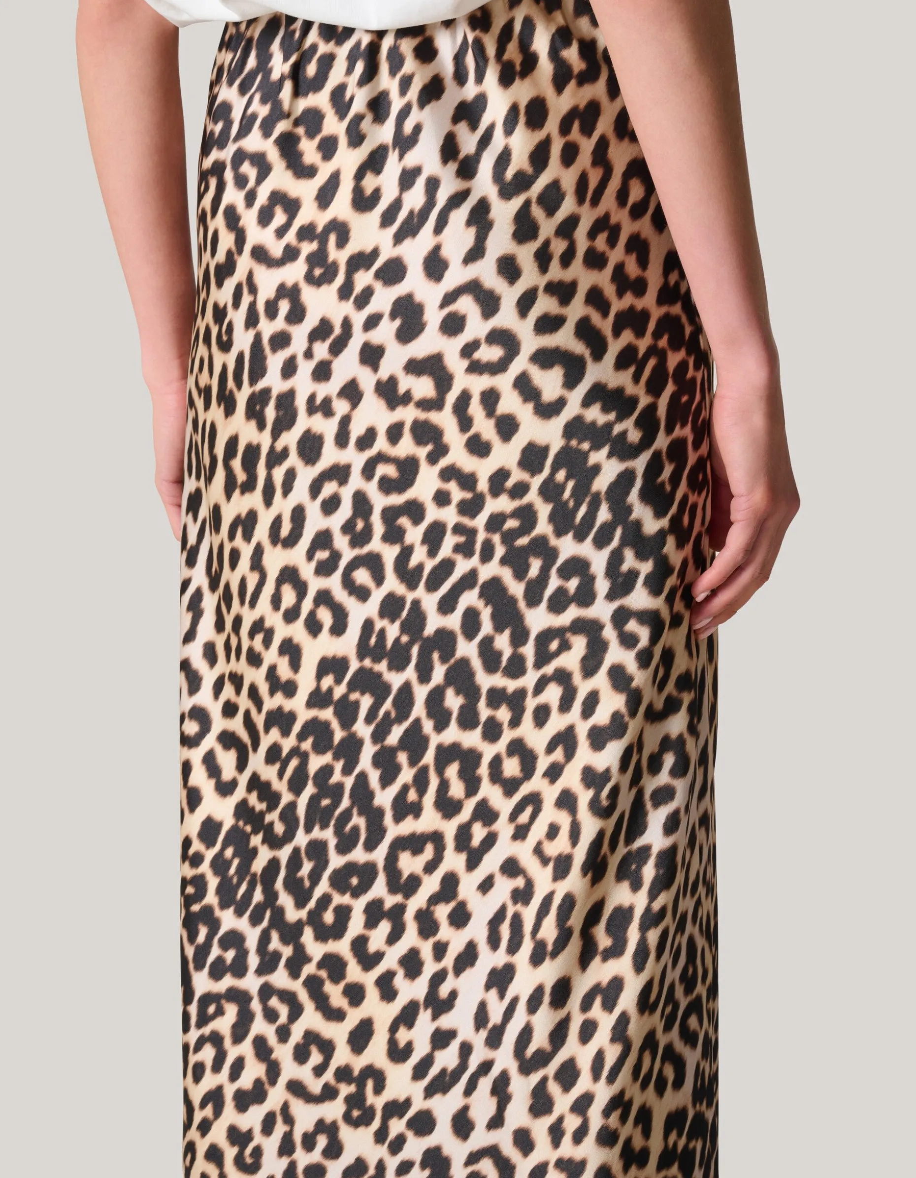 Leopard Satijnen Midi Rok