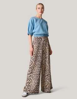 Leopard Satijnen Palazzo Broek