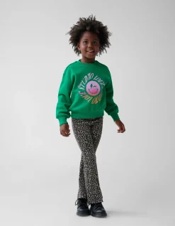 Leopard Split Flared Legging Bruin