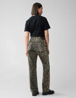 Leopard Straight Fit Jeans Bruin