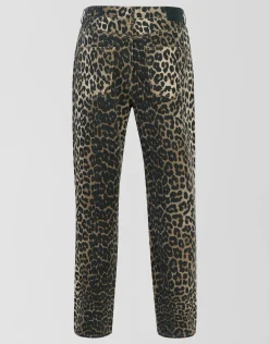 Leopard Straight Fit Jeans Bruin