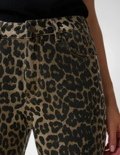 Leopard Straight Fit Jeans Bruin