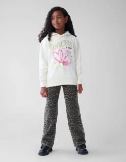 Leopard Straight Fit Jeans Bruin