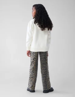 Leopard Straight Fit Jeans Bruin