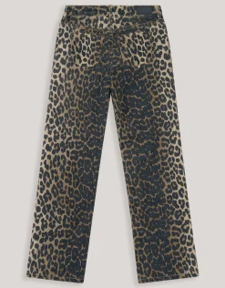 Leopard Straight Fit Jeans Bruin