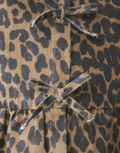 Leopard Strik Blouse Bruin