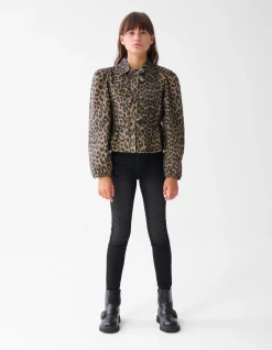 Leopard Strik Blouse Bruin