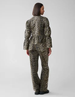 Leopard Strik Top Bruin