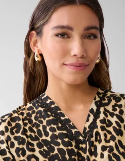 Leopard Tape Blouse Bruin