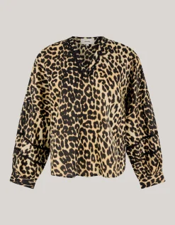 Leopard Tape Blouse Bruin