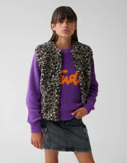 Leopard Teddy Gilet Bruin