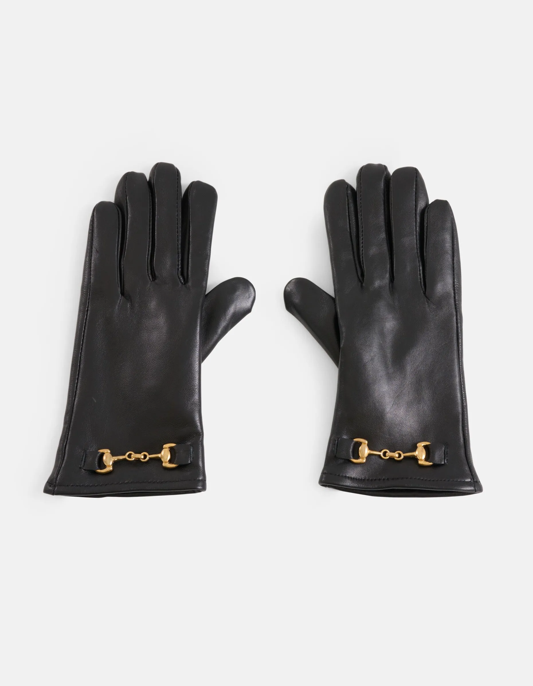 Leren Chain Handschoenen Zwart