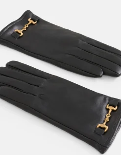 Leren Chain Handschoenen Zwart