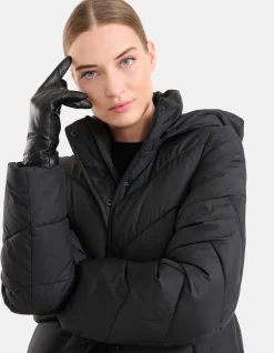 Leren Gevlochten Handschoenen Zwart