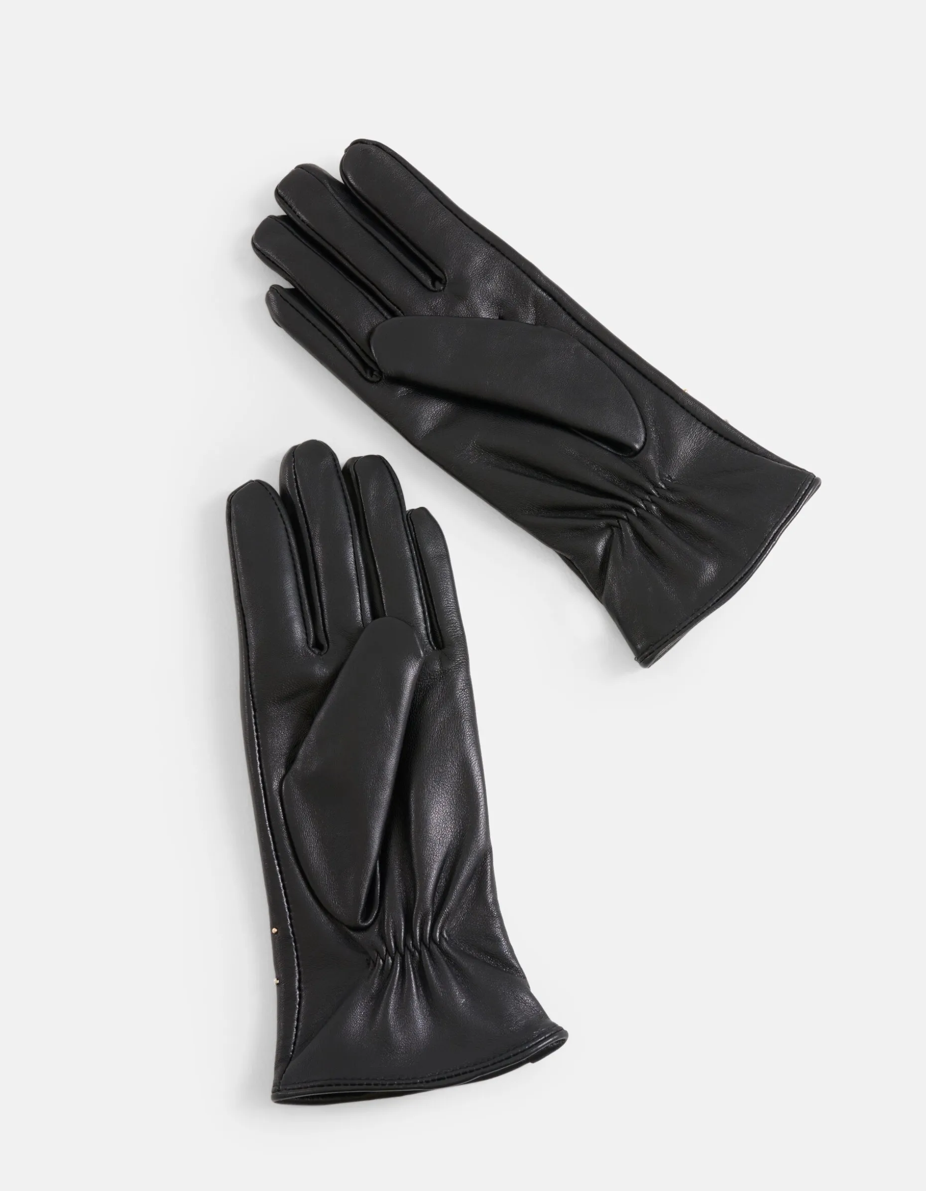 Leren Studs Handschoenen Zwart