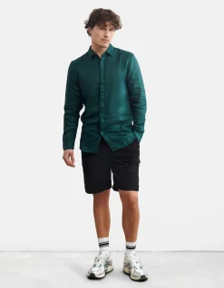 Linnen Overhemd Donkergroen