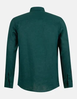 Linnen Overhemd Donkergroen