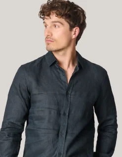 Linnen Overhemd Zwart