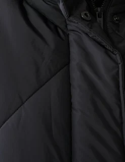 Long Puffer Jas Zwart