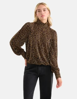 Lurex Longsleeve Top Goud