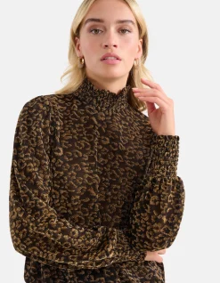 Lurex Longsleeve Top Goud