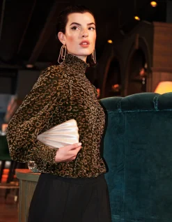 Lurex Longsleeve Top Goud