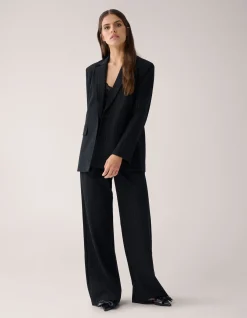 Lurex Pinstripe Blazer Zwart By Mieke