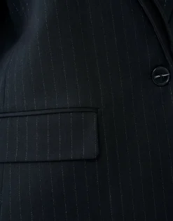 Lurex Pinstripe Blazer Zwart By Mieke