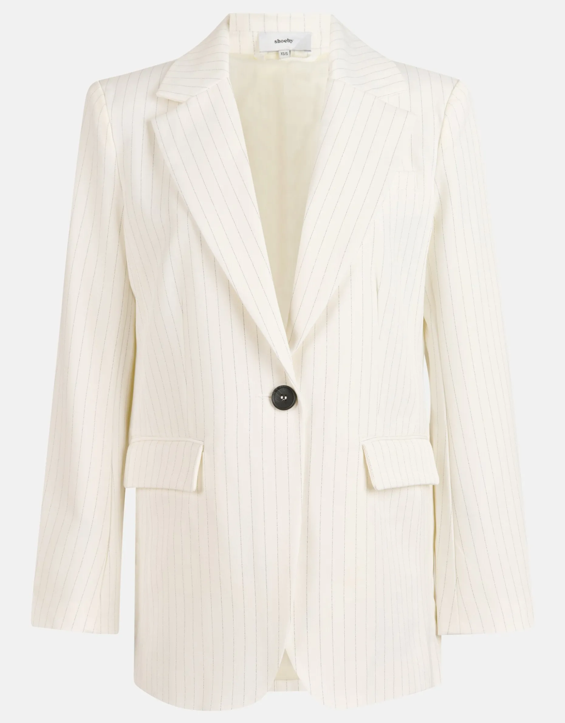 Lurex Pinstripe Oversized Blazer Gebroken Wit