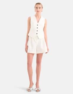 Lurex Pinstripe Short Gebroken Wit