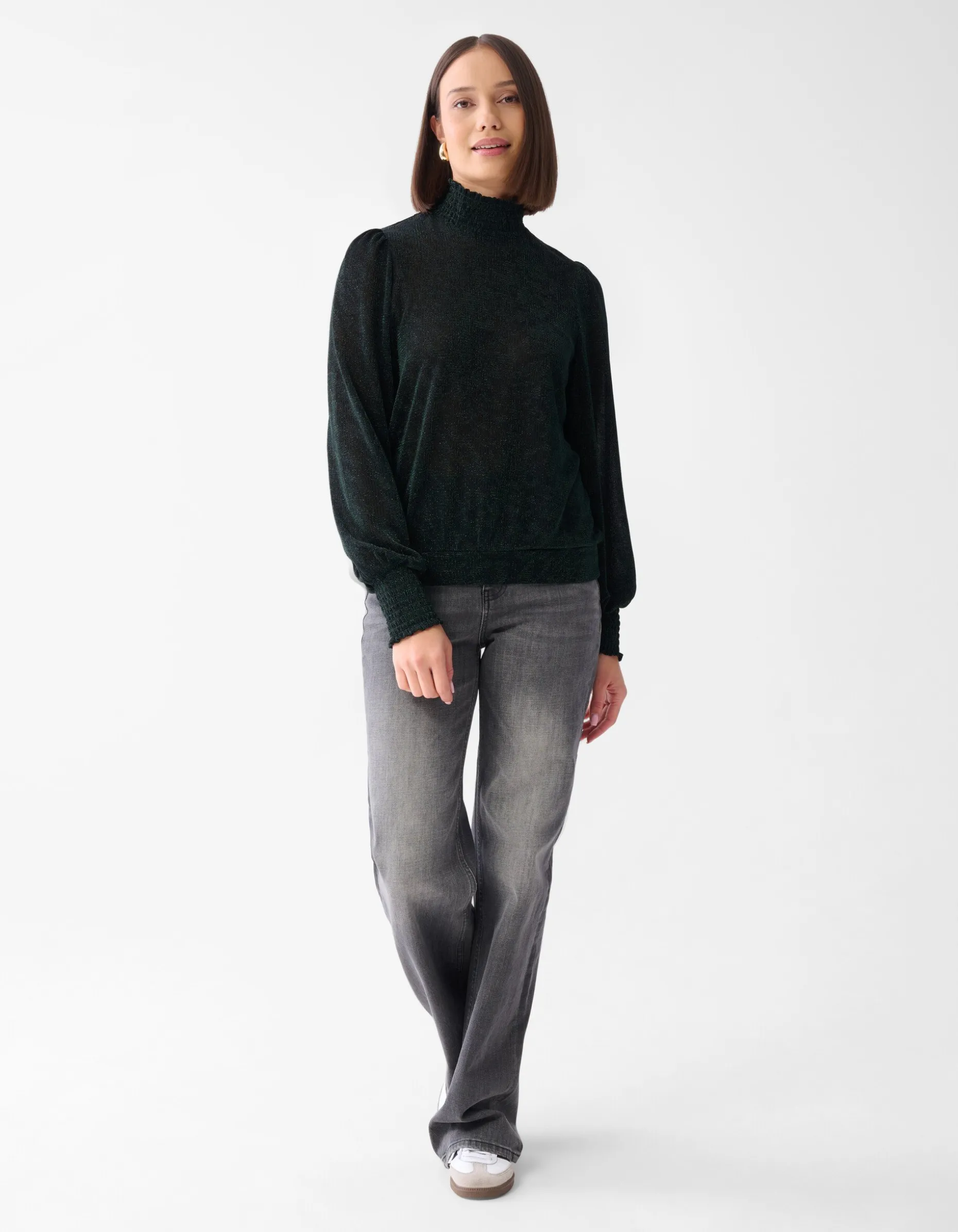 Lurex Top Donkergroen