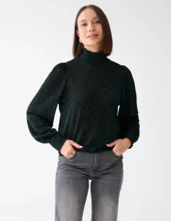 Lurex Top Donkergroen