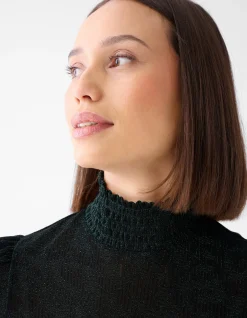 Lurex Top Donkergroen