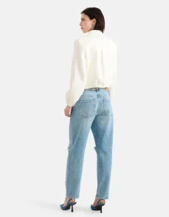 Meander Jacquard Bomber Gebroken Wit