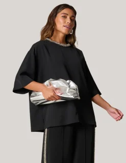 Metallic Clutch Zilver