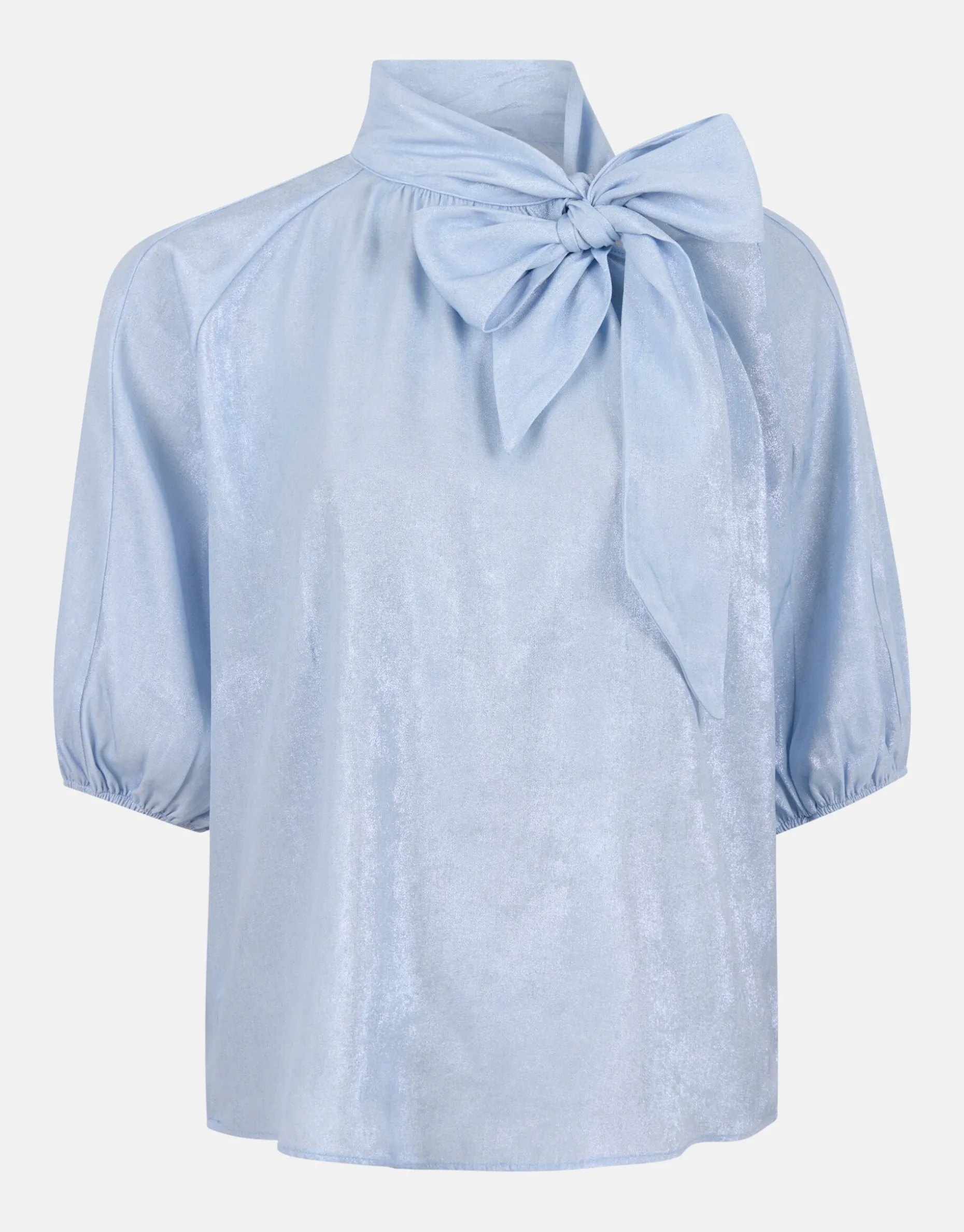 Metallic Denim Blouse Lichtblauw