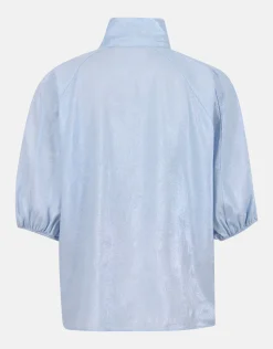 Metallic Denim Blouse Lichtblauw