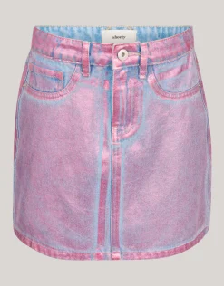 Metallic Denim Rok Roze