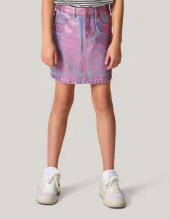Metallic Denim Rok Roze